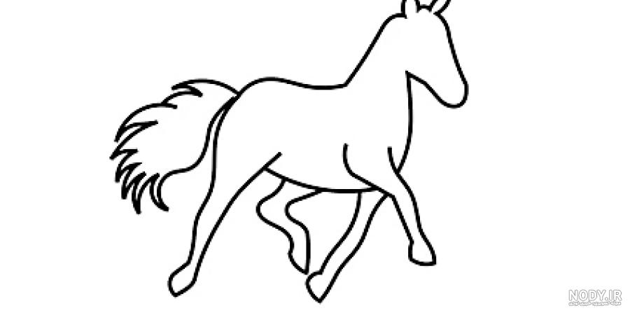 عکس نقاشی اسب تک شاخ کودکانه