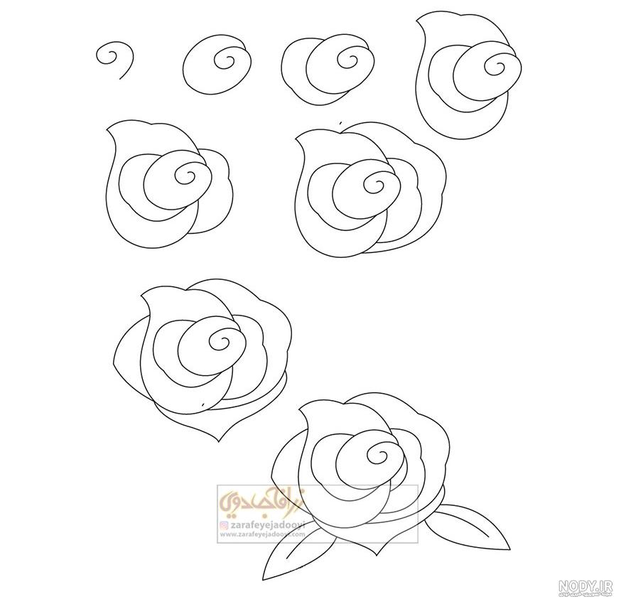 عکس گل رز قرمز نقاشی شده