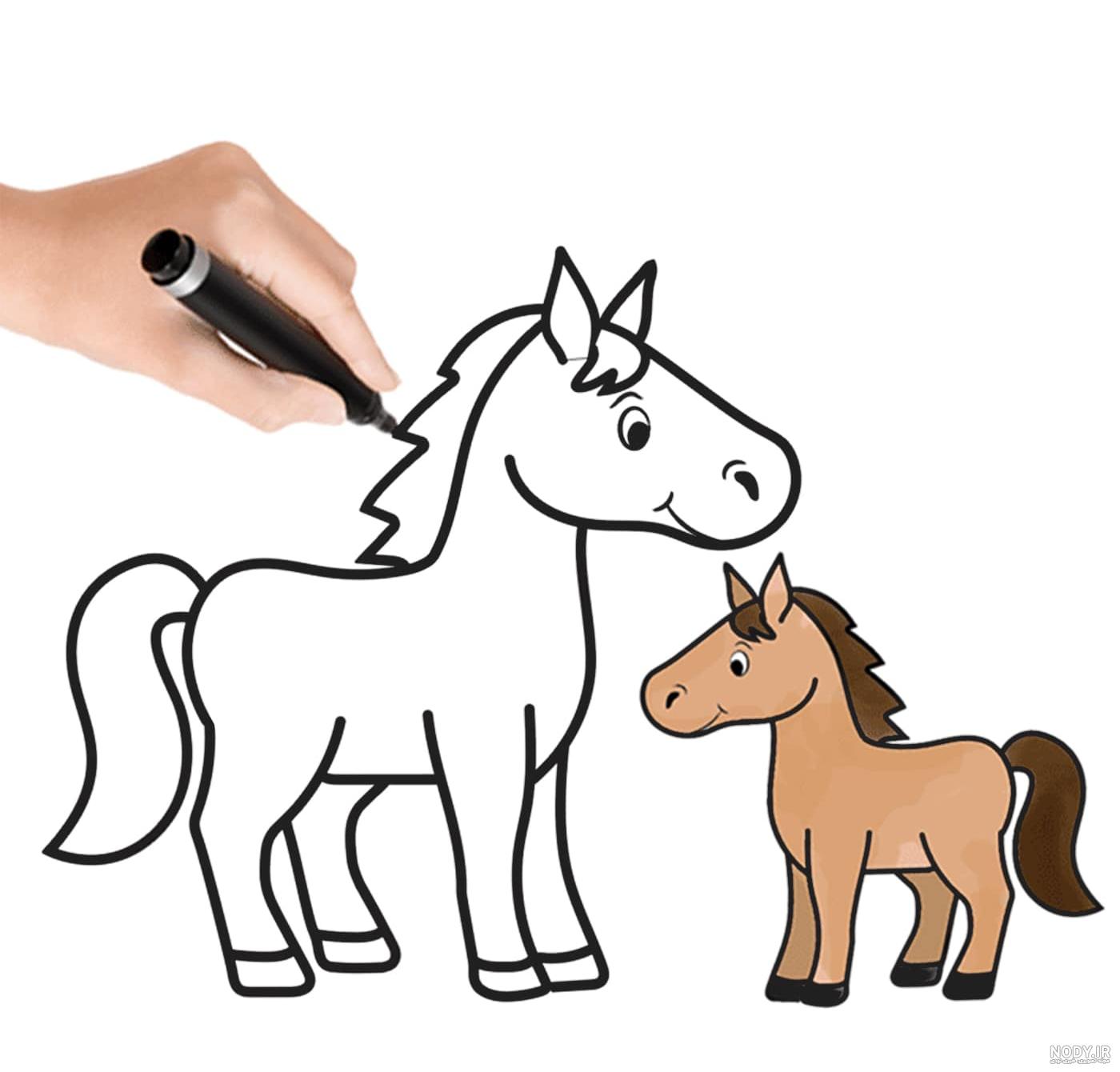 نقاشی اسب زیبا و آسان