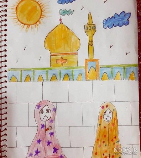 نقاشی امام رضا و حضرت معصومه