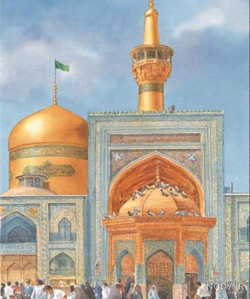 نقاشی امام رضا و حضرت معصومه