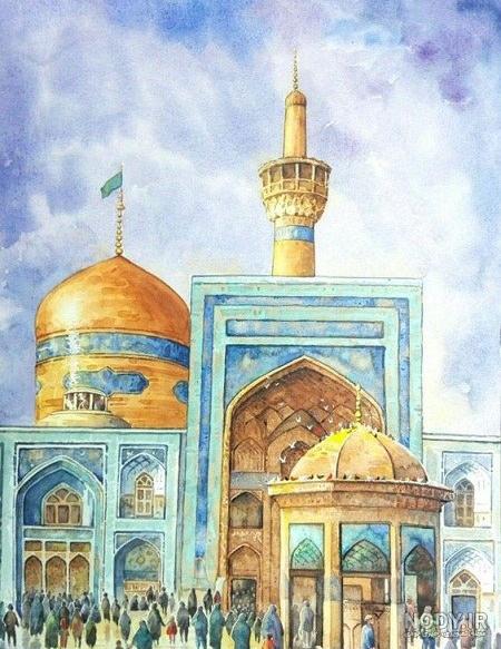 نقاشی حرم امام رضا آسان