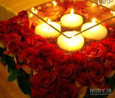 نقاشی شمع و گل و پروانه
