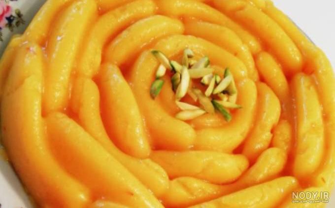 تزیین حلوای آرد برنج تزیین حلوای آرد برنج