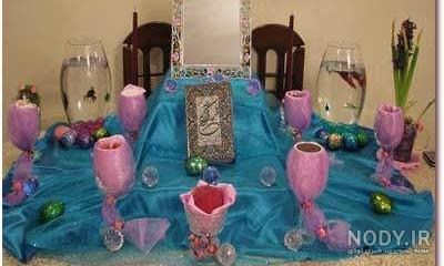 طرز چیدن سفره هفت سین روی اپن