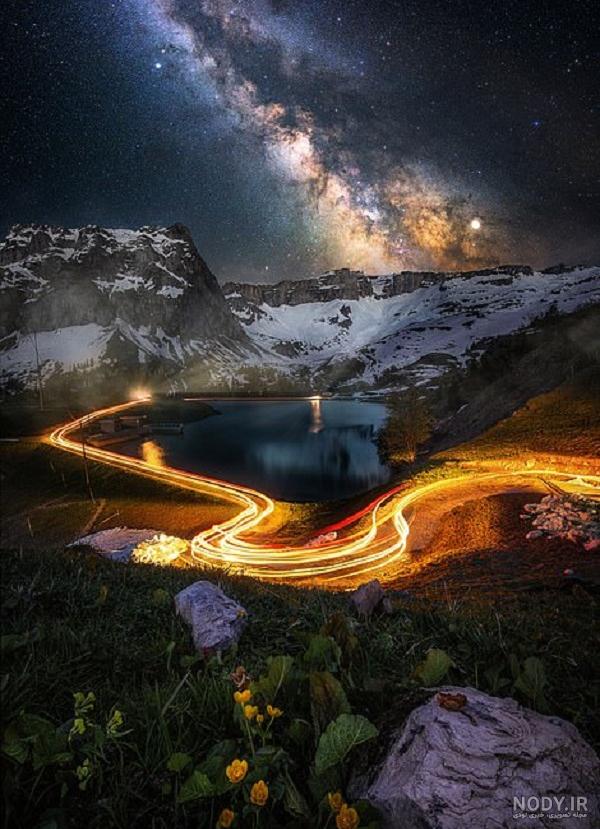 عکس آسمان شب با کیفیت بالا عکس آسمان شب با کیفیت بالا