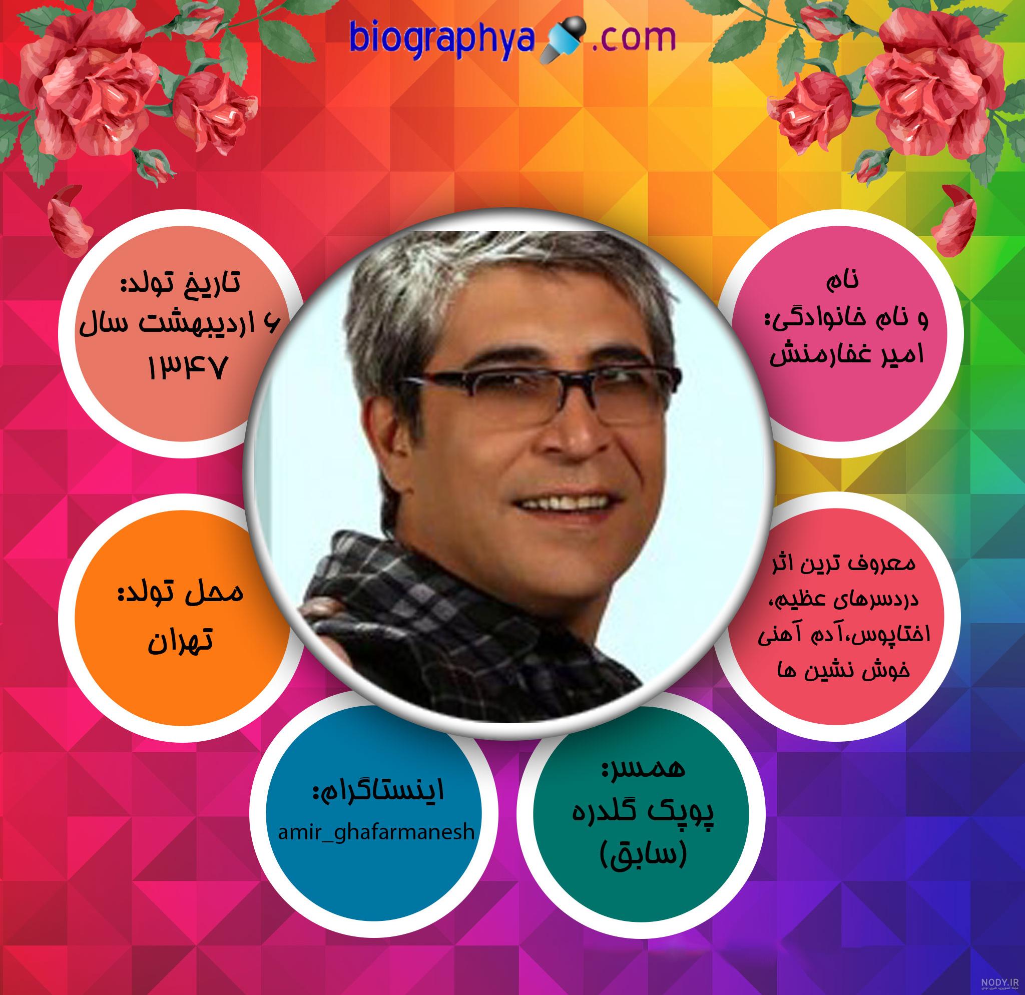 عکس امیر غفارمنش و همسر دومش