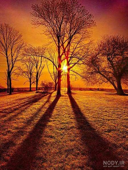 عکس غروب آفتاب پاییزی