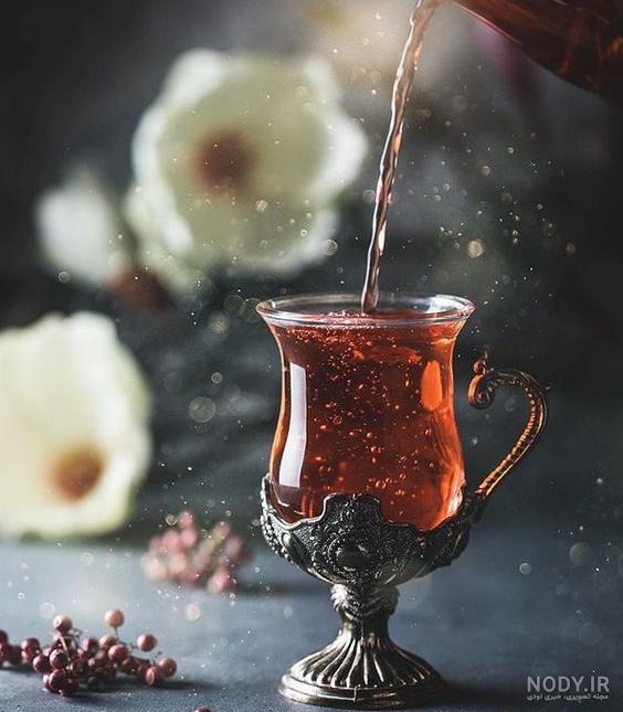 عکس فنجان چای در خانه