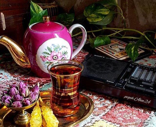 عکس فنجان چای و کتاب