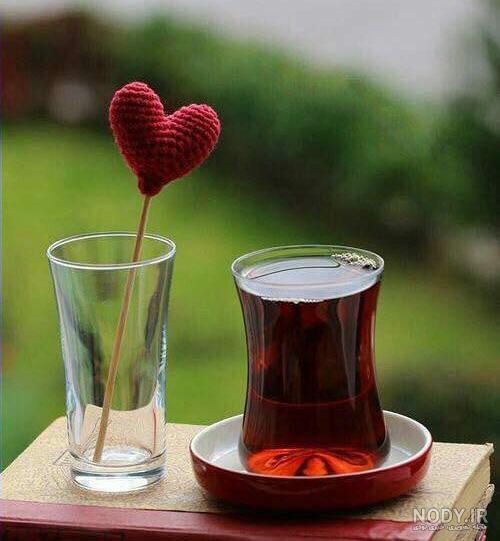 عکس فنجان چای و گل