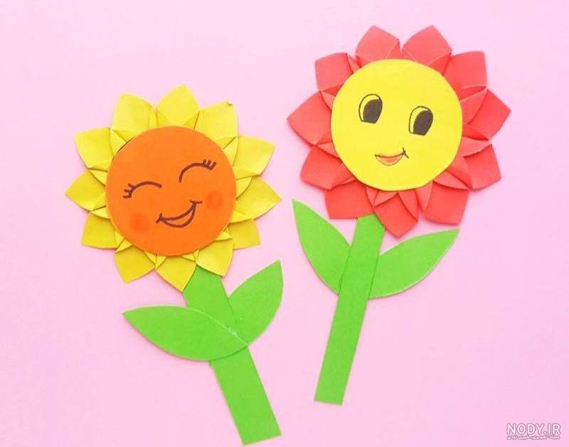 کاردستی گل با کاغذ رنگی برای کودکان