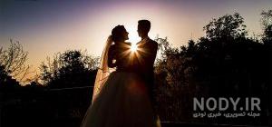 ژست عروس و داماد در باغ ژست عروس و داماد در باغ