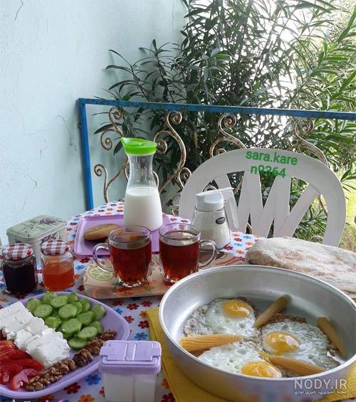 سفره صبحانه در طبیعت سفره صبحانه در طبیعت