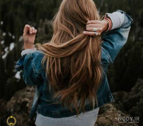 عکس خفن عکس دختر از پشت سر با موهای باز مشکی