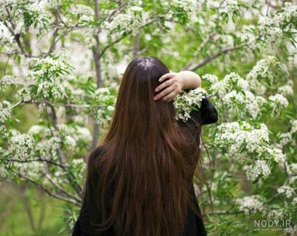 عکس خفن عکس دختر از پشت سر با موهای باز مشکی