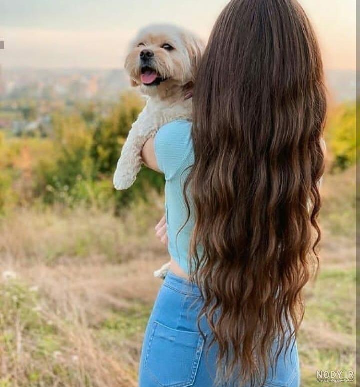 عکس خفن عکس دختر از پشت سر با موهای باز مشکی