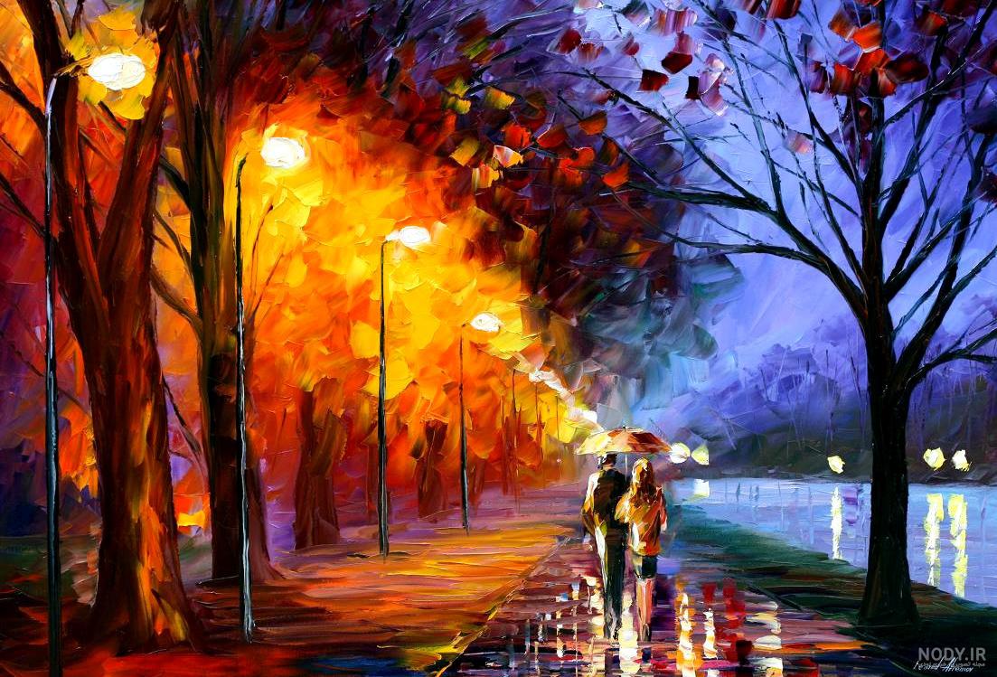 عکس نقاشی عاشقانه دو نفره ساده