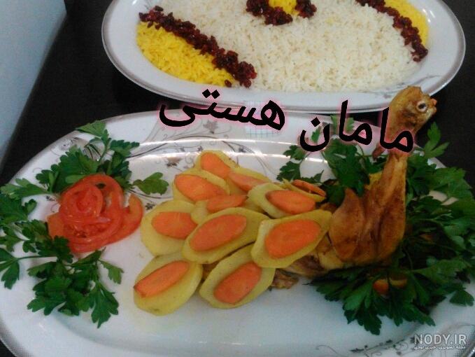 تزیین مرغ ساده و شیک