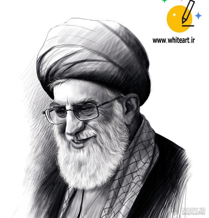 عکس سیاه سفید رهبری