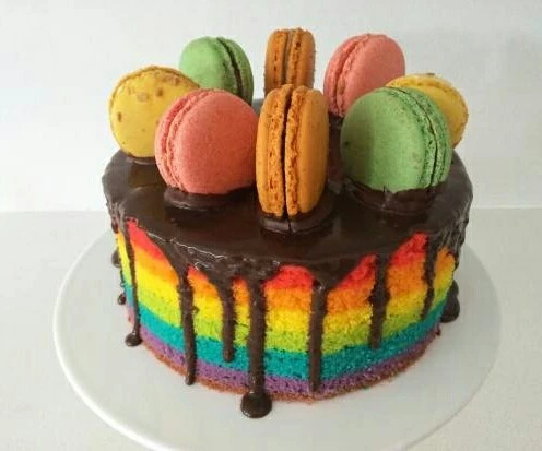 کیک رنگین کمان با ژله