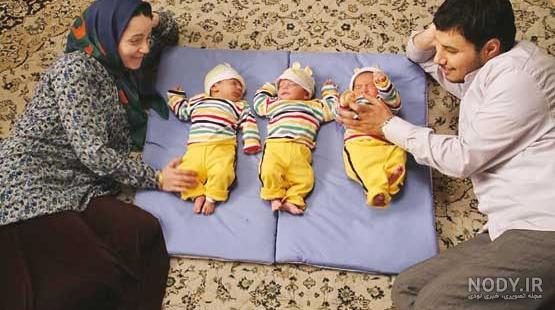 عکس جنین سه قلو در شکم مادر عکس جنین سه قلو در شکم مادر