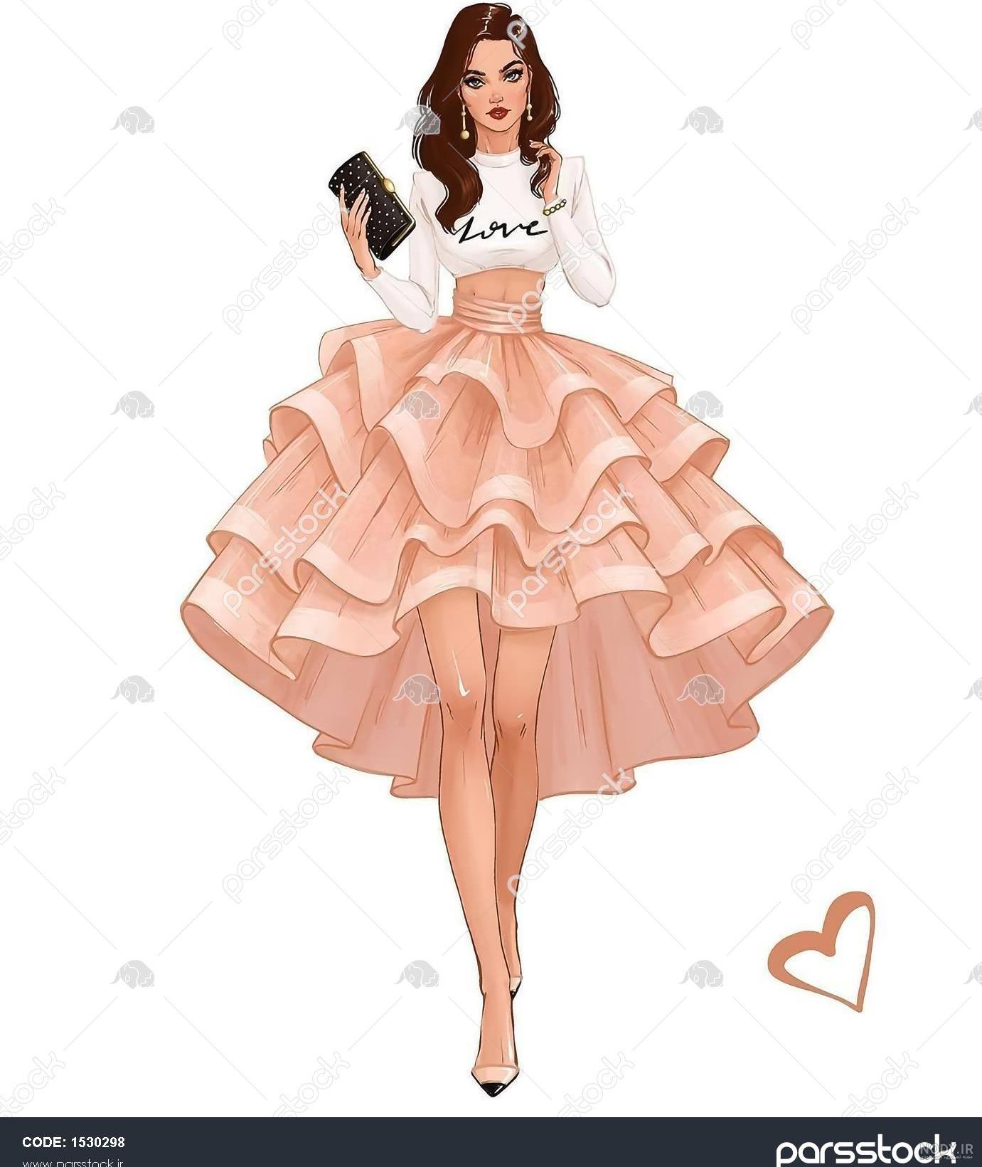 عکس نقاشی زیبای دخترانه ساده