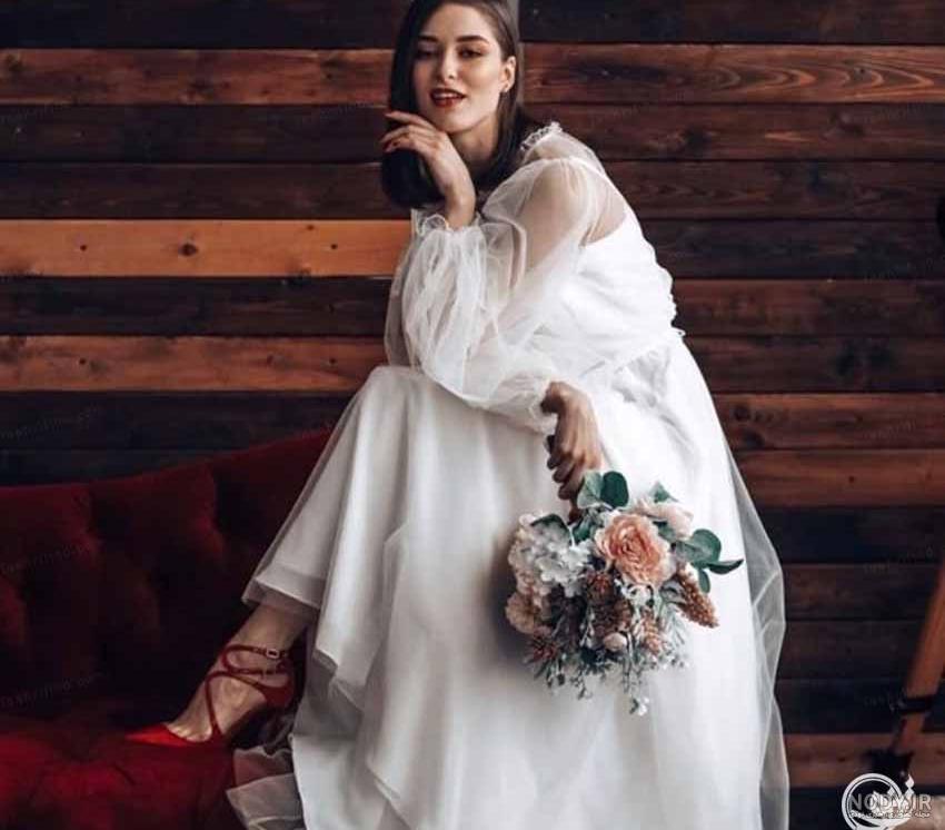 عکس ژست های دخترانه با لباس مجلسی
