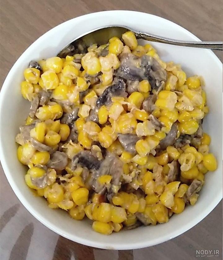طرز تهیه ذرت مکزیکی با قارچ و کالباس
