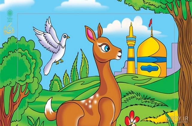 نقاشی آهو در طبیعت نقاشی آهو در طبیعت