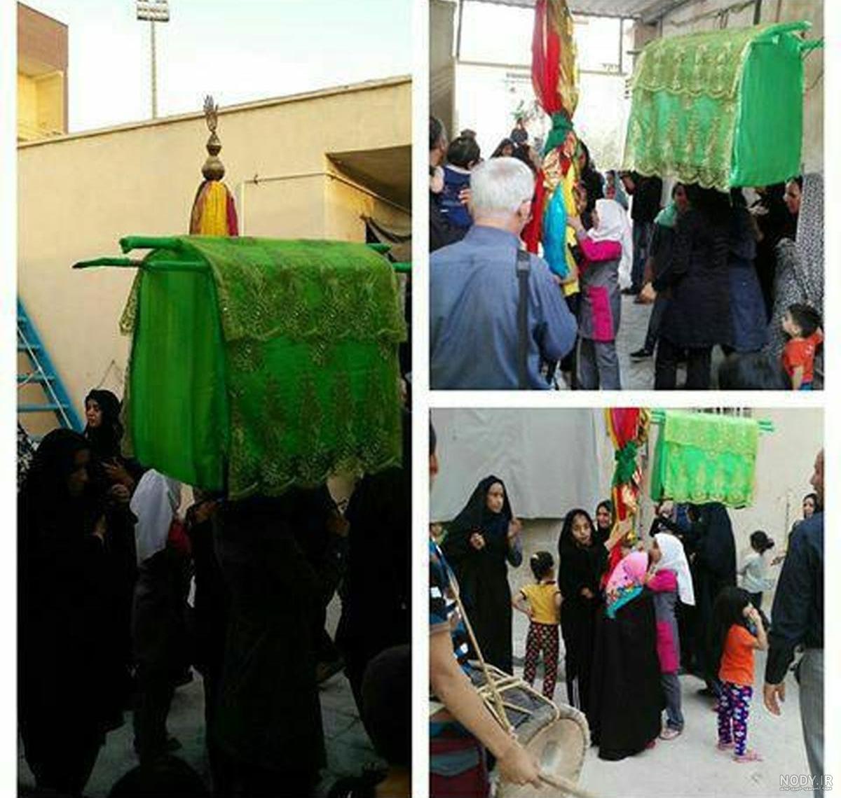 عکس حضرت علی اصغر در دست امام حسین