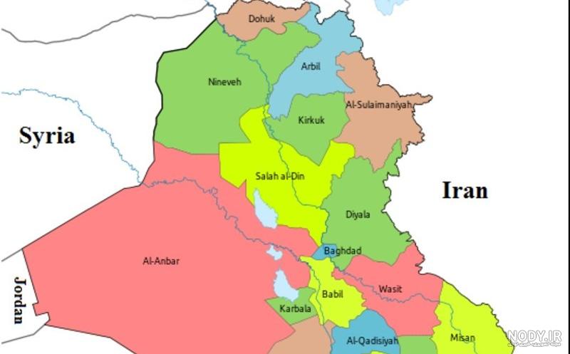 نقشه شهرهای عراق و عربستان
