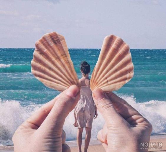 ژست عکاسی لب دریا دونفره