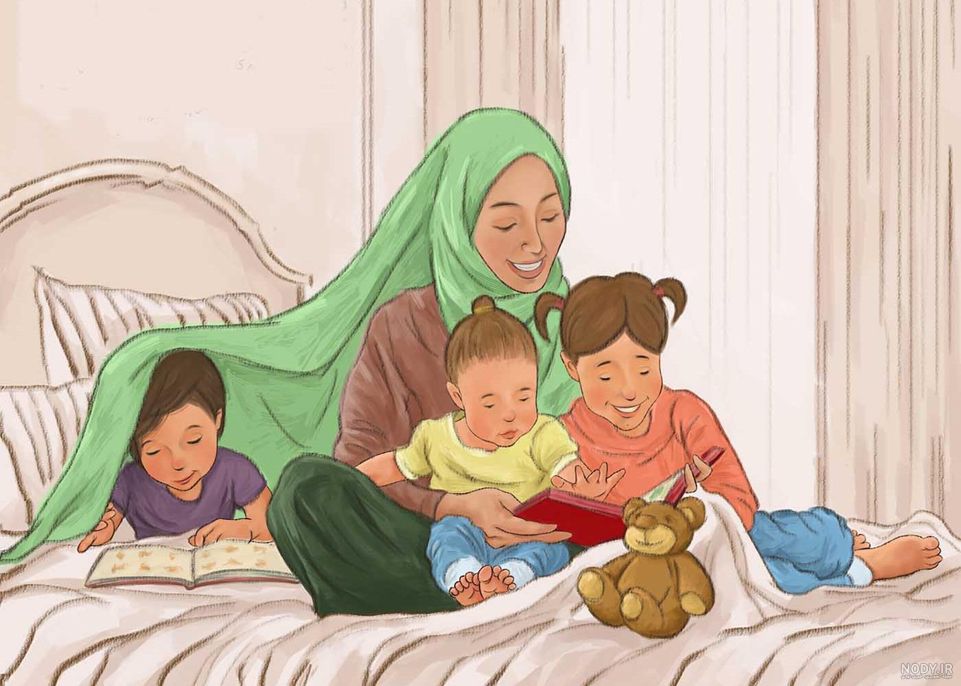 عکس خفن عکس مادر و فرزند با حجاب کارتونی