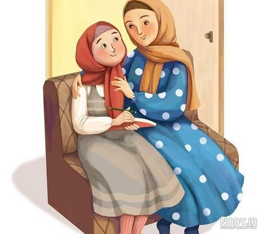 عکس خفن عکس مادر و فرزند با حجاب کارتونی