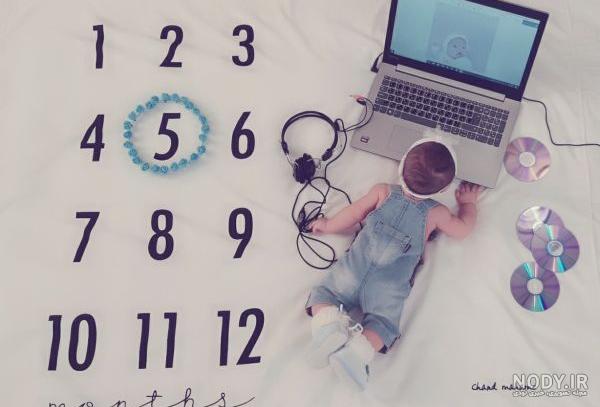 ایده عکس ماهگرد نوزاد دختر