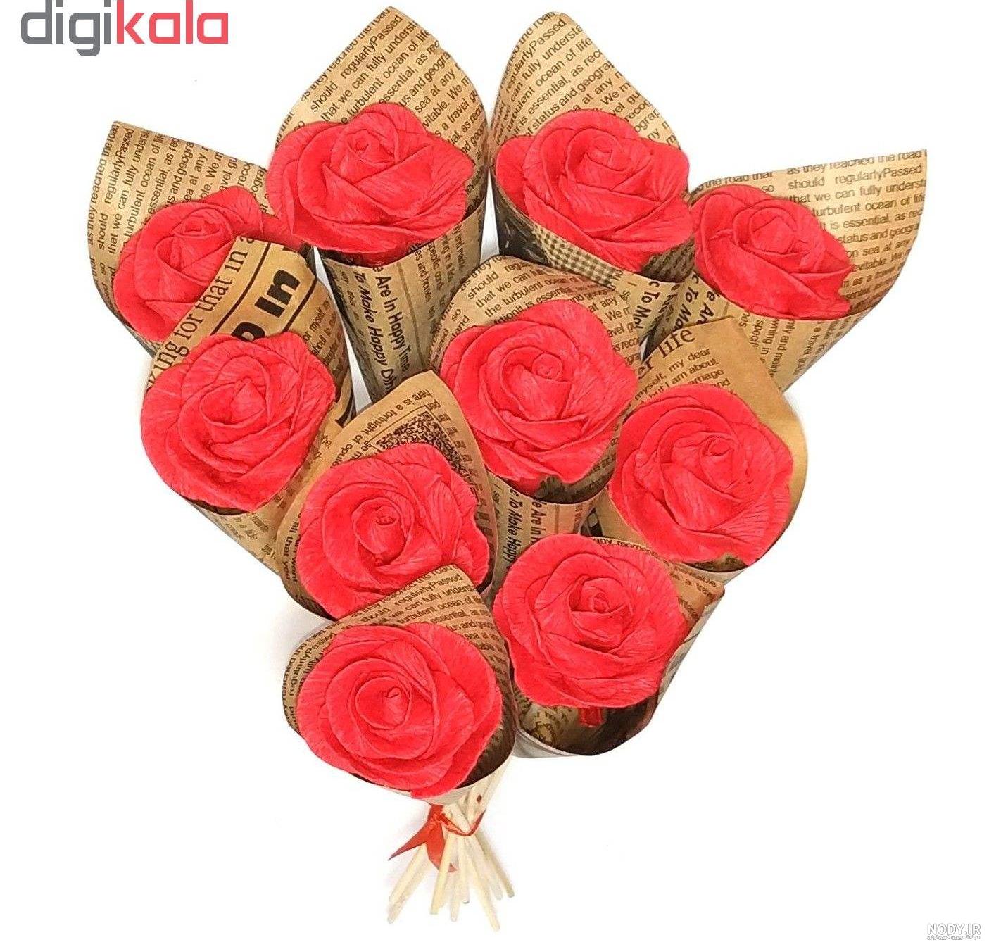 عکس دسته گل رز قرمز عروس