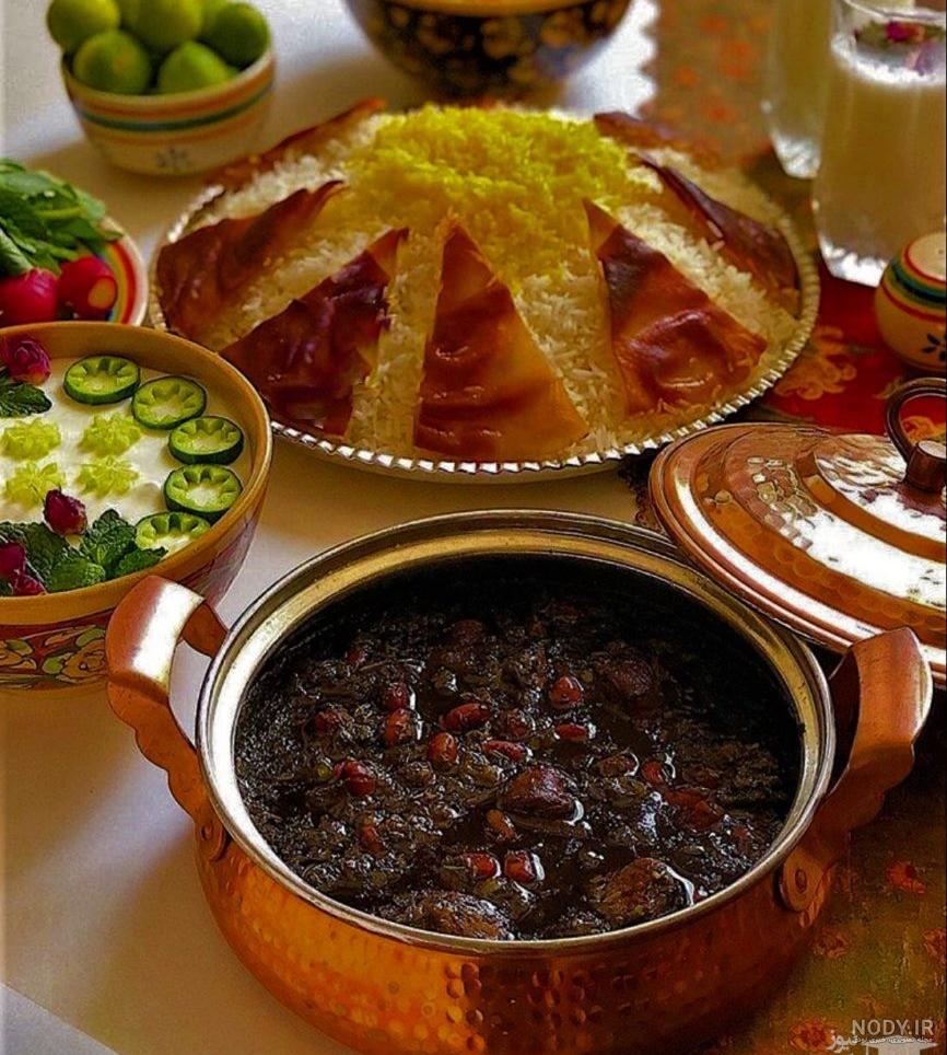 عکس سفره غذا قورمه سبزی عکس سفره غذا قورمه سبزی