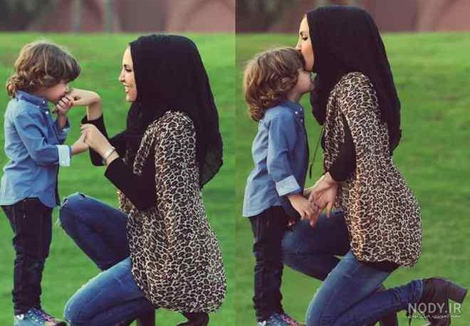 عکس مادر پیر و فرزند