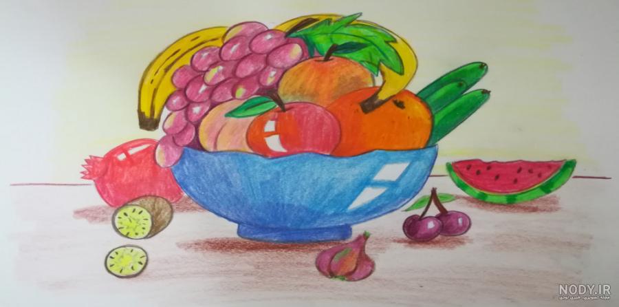 عکس نقاشی ظرف میوه