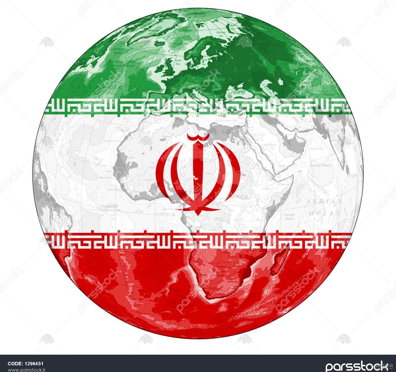 عکس نقشه ایران با رنگ پرچم