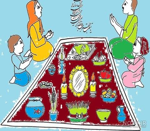 نقاشی سفره هفت سین ساده