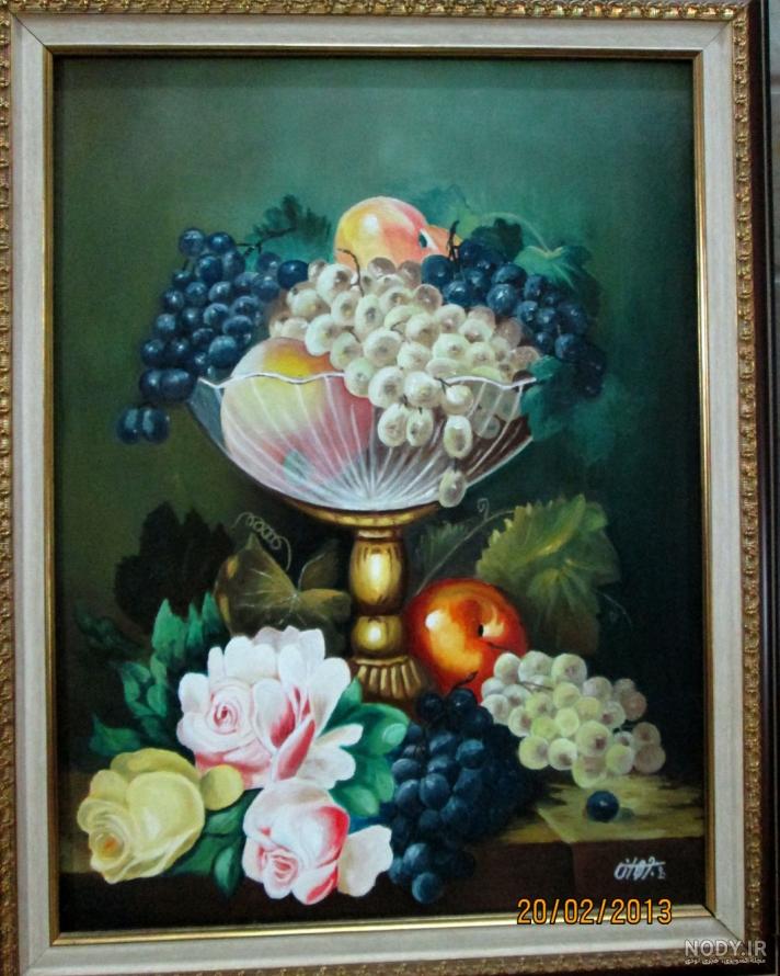 نقاشی ظرف میوه ساده