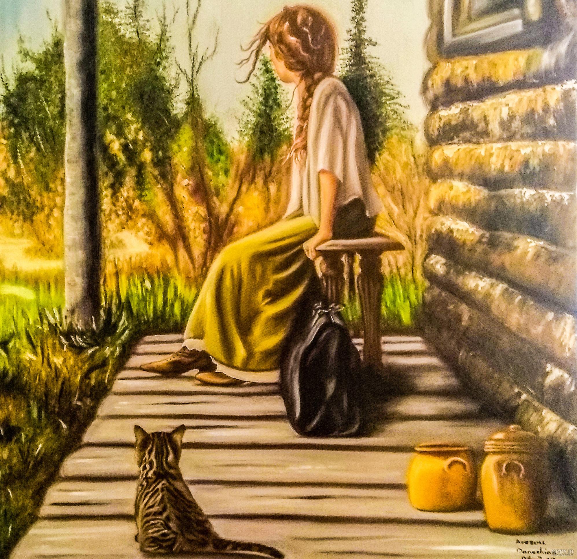 عکس نقاشی رنگ روغن منظره