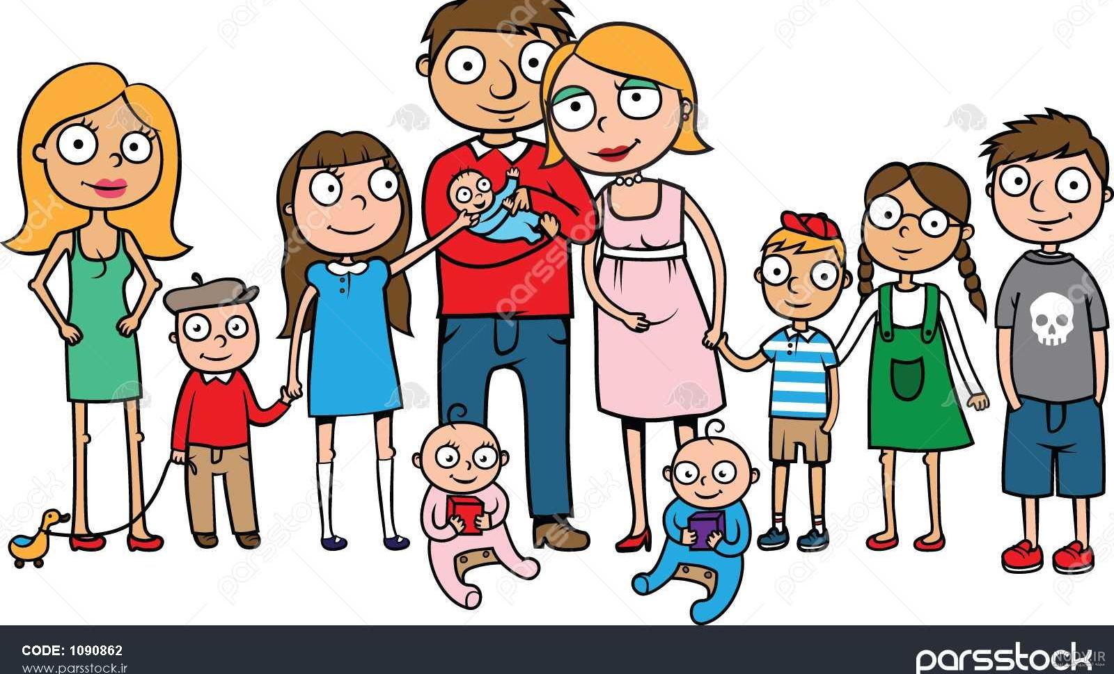 نقاشی اعضای خانواده برای کلاس اول