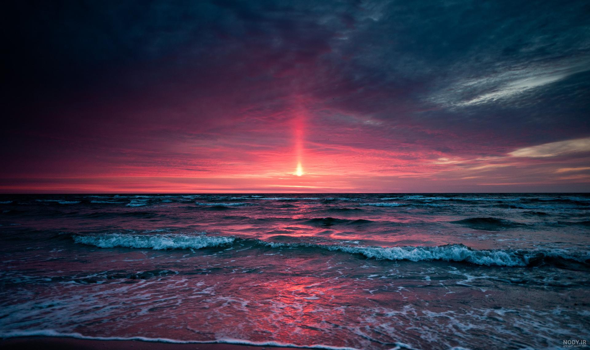 عکس خفن عکس طلوع خورشید روی دریا