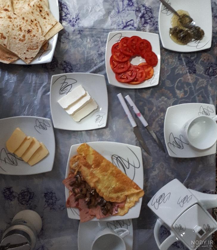 صبحانه دونفره ساده صبحانه دونفره ساده