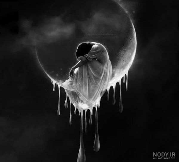 عکس سیاه سفید ماه