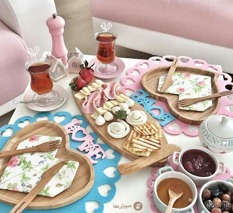 عکس میز دونفره صبحانه عکس میز دونفره صبحانه