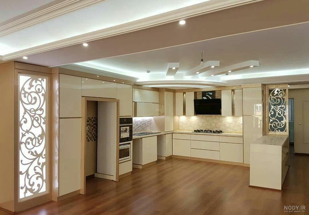کابینت های گلاس سفید صدفی